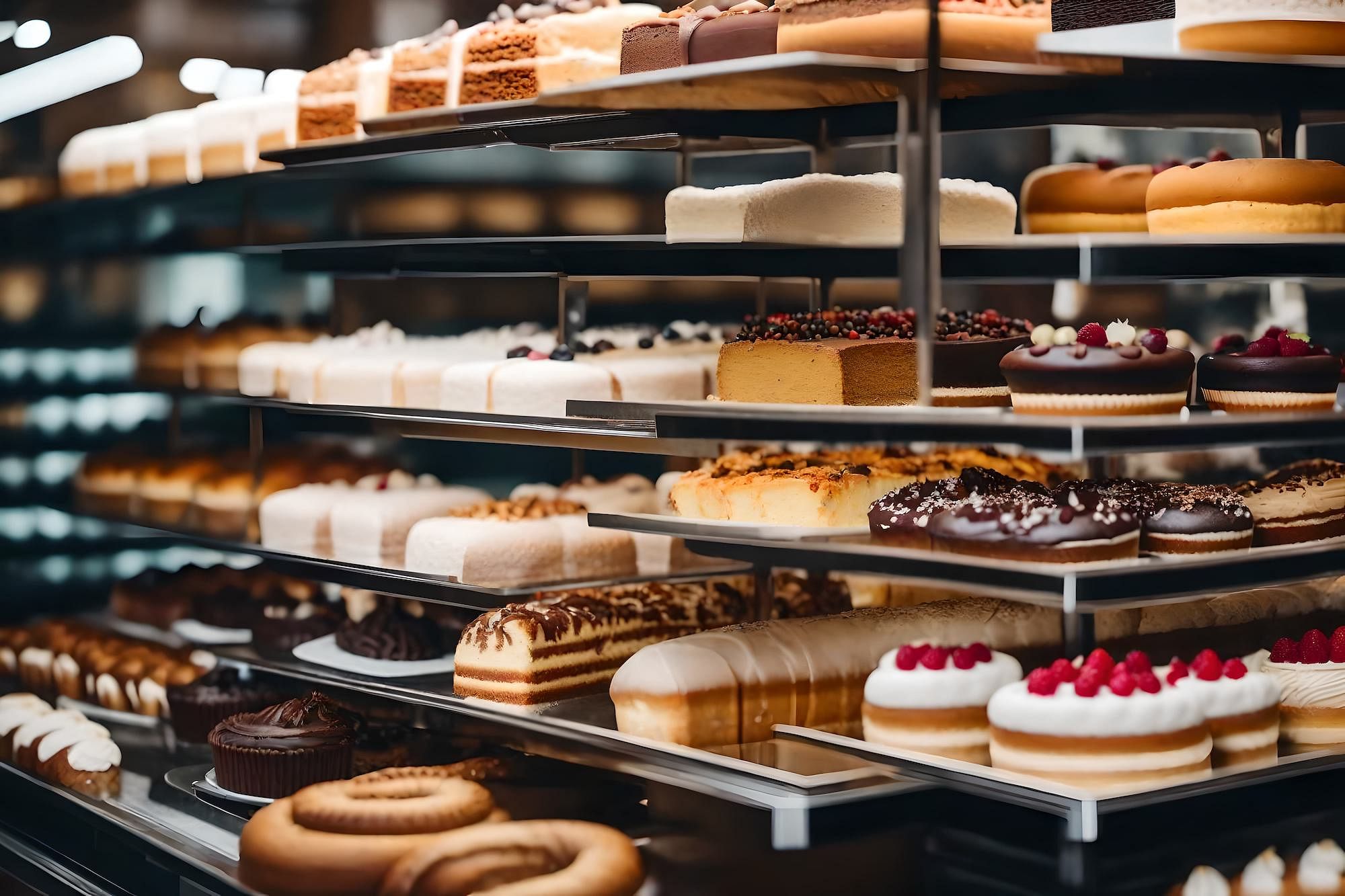 Variety of delicious baked goods on display