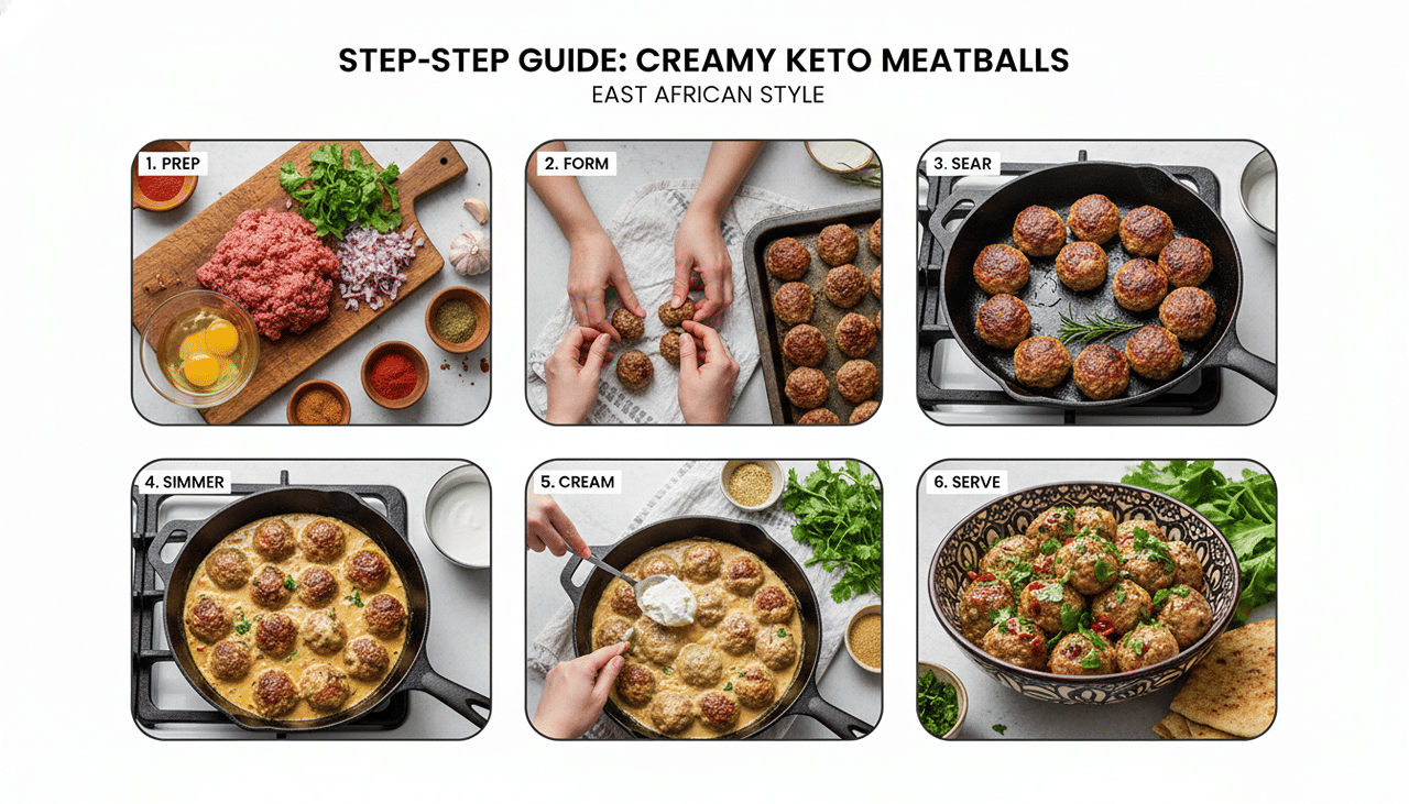 Step-by-step guide to creamy keto meatballs