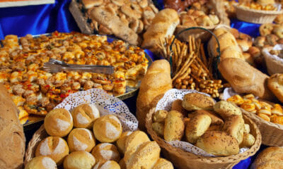 A variety of fresh baked breads and pastries.